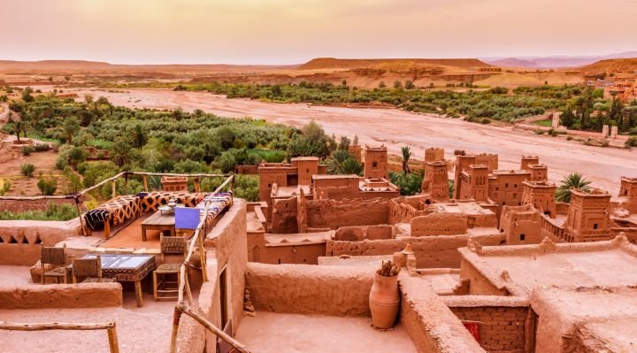 Traditional Moroccan village panoramic view Atlas