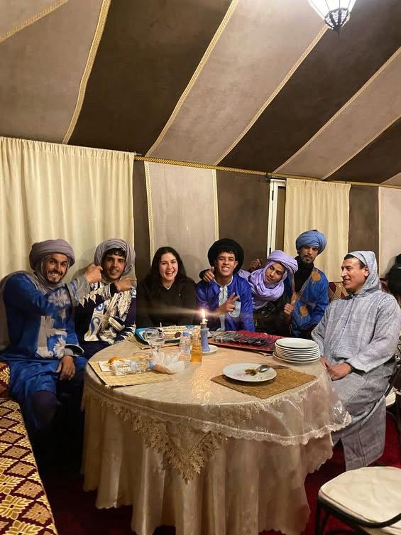 Luxury Sahara desert camp dinner experience