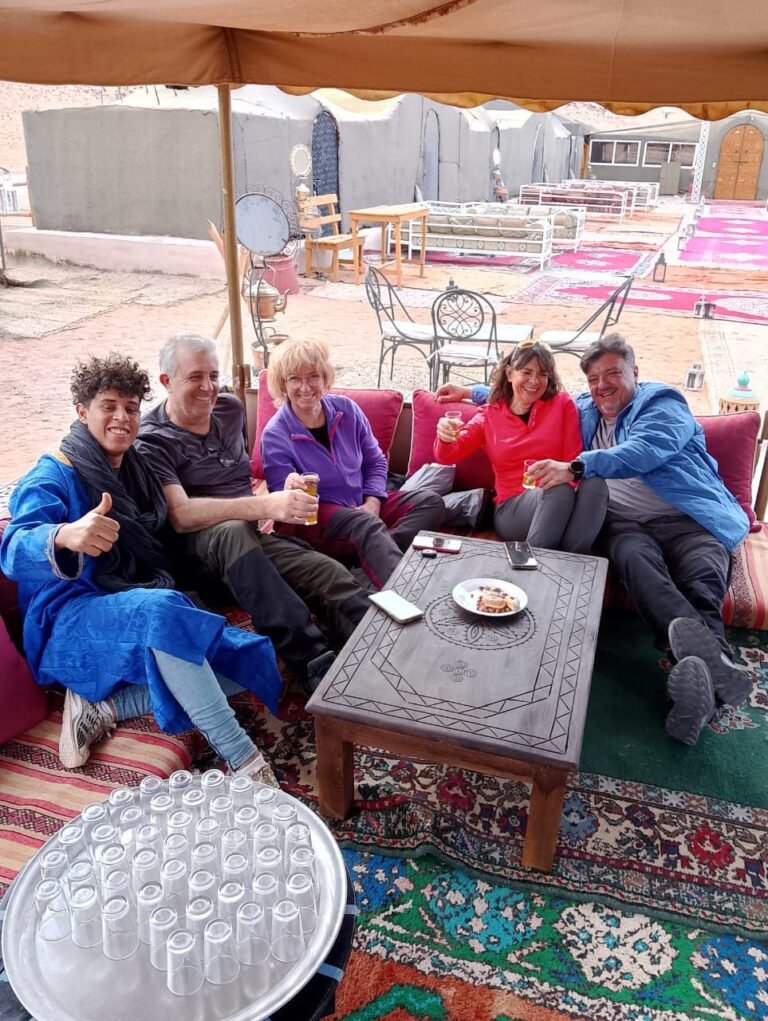 Happy guests on Morocco private desert tour